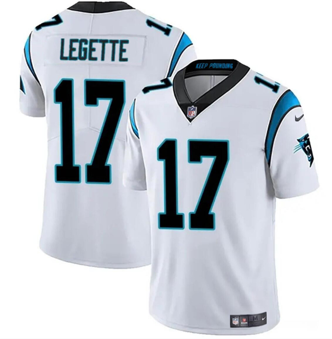 Men's Carolina Panthers #17 Xavier Legette White 2024 Draft Vapor Limited Football Stitched Jersey - Click Image to Close